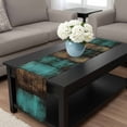 thumbnail image 4 of Vintage Teal Stripe Table Runner 72 Inches Long, Farmhouse Shabby Turquoise Kitchen Coffee Dining Table Decoration for Home Party Birthday Wedding Home Decor 16x72 Inches, 4 of 8
