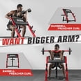 thumbnail image 5 of Goimu Preacher Curl Bench, Seated Arm Isolated Barbell Dumbbell Bicep Station, Adjustable Bicep Curl Machine with 9 Bar Holders,Dumbbell Holder for Home Gym, 5 of 6