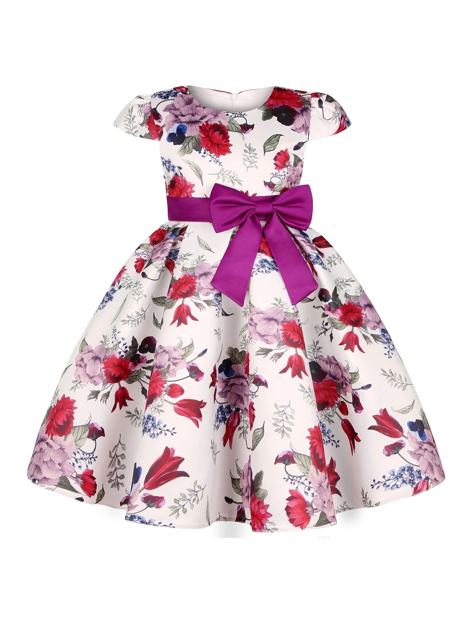 Inevnen Girls Floral Princess Dress Birthday Junior Bridesmaid Pageant ...