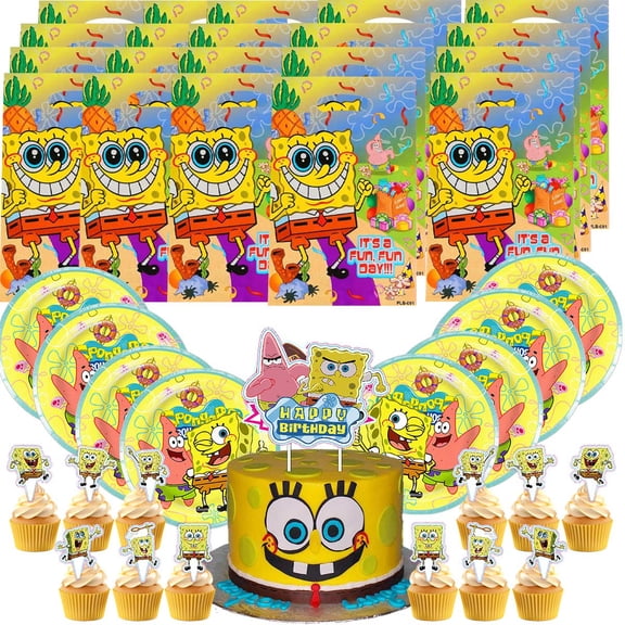 SpongeBob SquarePants Gift Bags Plates Candy Treat Birthday Party Supplies Decorations Decor Goodie Bag