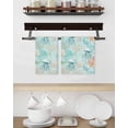 thumbnail image 3 of Teal Red Coastal Jellyfish Kitchen Dish Towels for Drying Dishes Set of 4, Summer Nautical Beach Coral Starfish Waffle Weave Microfiber Hand Tea Bathroom Towels Quick Dry & Absorbent Towel 15.7x23.6, 3 of 7