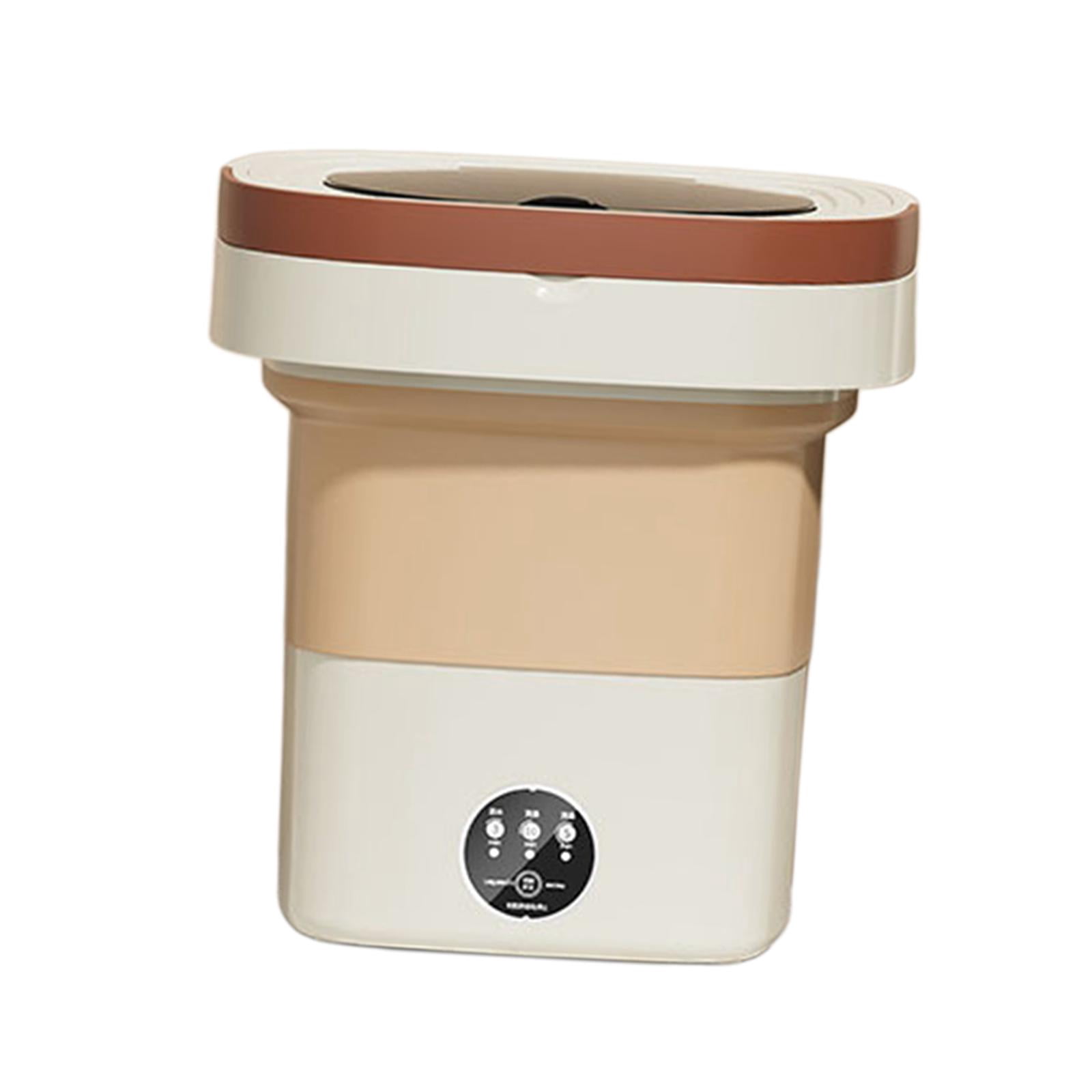 Foldable Mini Washing Machine Folding Washing Machine, Mini Portable Clothes Washer, 8L Powerful Compact Small Washer for Home, RV, Baby Clothes Beige