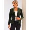 thumbnail image 2 of Abrigo De Oficina Para Mujer Chaqueta De Terciopelo Con Botones Y Cuello Chal Sólido Verde Oliva S, 2 of 6