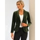 thumbnail image 2 of Abrigo De Oficina Para Mujer Chaqueta De Terciopelo Con Botones Y Cuello Chal Sólido Verde Oliva XL, 2 of 6