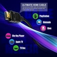 thumbnail image 5 of 25 FT HDMI Certified Gold Series High Speed HDMI Cable Cord 4K 1080P for PS4 PS3 XBOX 360 Xbox one Nintendo Wii Switch Blu-Ray, HD-DVR, Digital/Satellite Cable HDTV LCD LED OLED TV, 5 of 7