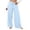 Light Blue, variant on Vivianyn HD Women's Solid Color Linen-like Wide Leg Pants, Drawstring Elastic Waist Casual Trousers,Light Blue,Size S-XXL