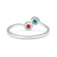 thumbnail image 3 of New Design Fashion Band Simulated Turquoise & Carnelian 925 Sterling Silver Size 6, 3 of 5