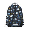 thumbnail image 3 of Police and Star Black Pattern Backpack for School, Cute School Bag with Adjustable Shoulder Straps and Padded Back, 15.3"x11"x7.1", 3 of 5