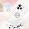 thumbnail image 3 of Funda para iPhone 16 Pro Max con Brillo Líquido Flotante, Purpurina, Parachoques y Anillo Giratorio Soporte, 3 of 5