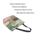 thumbnail image 3 of FORMRS Womens Canvas Tote Bag with Zipper Inner Pocket Shoulder Handbag, Pink and Green Cat, 3 of 7