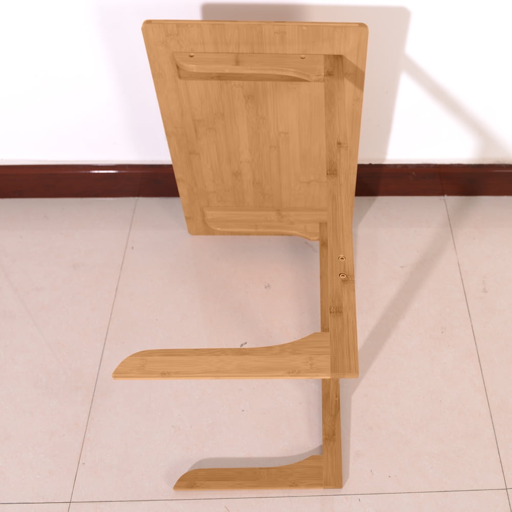 IMSHIE 60X40X65CM LShaped Bamboo Sofa Side Table Sandal Wood Color