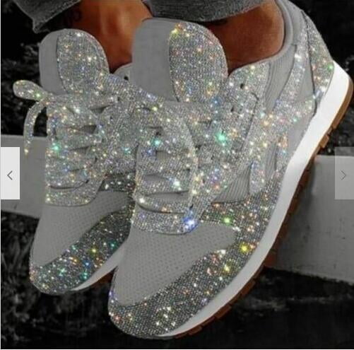 sequin running shoes