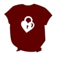 thumbnail image 5 of T-shirts Mignons pour Couples Assortis de la Saint-Valentin, Décontractés, Amples, Col Rond, Manches Courtes, T-Shirt à Imprimé Cœur, Confortable, Doux, Tenue de Vacances pour Lui et Elle, Vêtements, Bourgogne m, 5 of 5