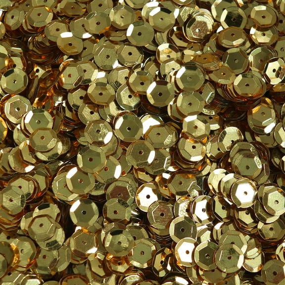 Rich Egyptian Gold Cup Sequins 8mm Shiny Metallic Made in USA