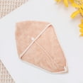 thumbnail image 5 of Unique Bargains 1 Pc Water-absorbent Hair Towel Wrap for Bathroom Hotel Coral Fleece Light Brown, 5 of 5