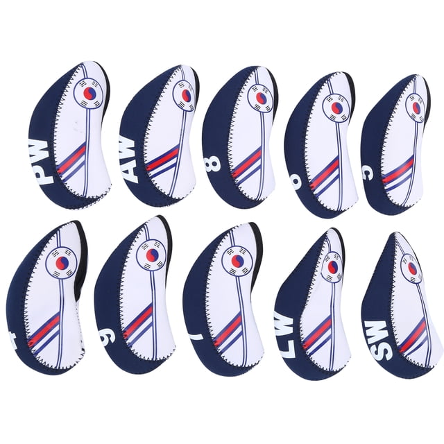 10 Uds. De hierros de Golf, cubierta para la cabeza del taco, Protector de extremo del palo, mezcla de colores de la bandera nacional de Corea