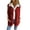 Red, variant on Women's Lambswool Vest Jacket Soft Stylish Button Front Outerwear Cozy Warm Layering Piece For Fall Winter Seasons