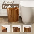 thumbnail image 3 of 2 Gallon Acacia Wooden Bin, Wastebasket – Small Trash Can, Decorative Bathroom Trash Can, Waste Basket for Bedroom, Office Garbage Can, Wood Bathroom Accessories, Boho Bedroom Decor, 3 of 6