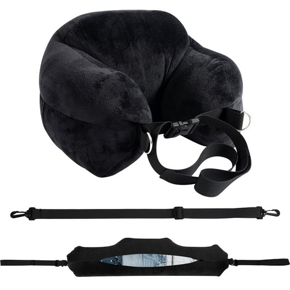Comfortable Travel Pillow Adjustable U-Shaped Neck Pillow Washable Multi-Functional Fillable Portable Pillow Case for Airplane
