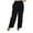 Black, variant on Bimba Women Gergette Palazzo Pants Elastic Waist Casual Clothing