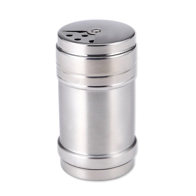 Dispensador de acero inoxidable, 3 piezas, salero, azucarero, especias, pimienta, salero, agitador de especias, agitador de condimentos JM