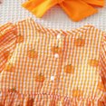 thumbnail image 4 of KPOPLK Newborn Baby Girl Fall Outfit Letter Print Long Sleeve Jumpsuit Bubble Romper Infant Clothing Set with Headband(6-9 Months,Orange), 4 of 8
