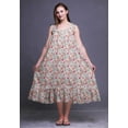 thumbnail image 2 of Bimba Light Grey Floral Pecan Leaves & Printed Cotton Nightgowns For Women Sleeveless Gown Sleepwear Maxi Dress XXX-Large, 2 of 6