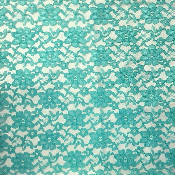 Decorative Silk Inc Raschel Lace Fabric 60" Wide Polyester French Floral by The Yard (3 Yard, Jade )