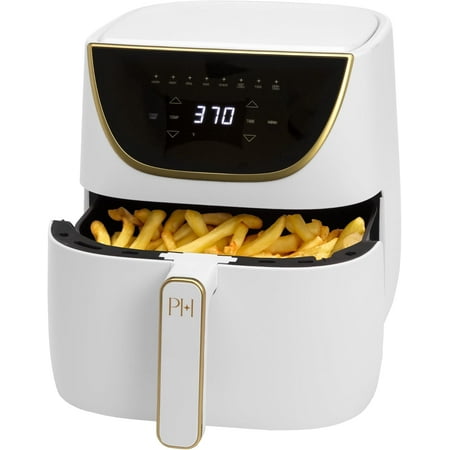 NOT TESTED Paris Hilton Air Fryer Large 6-Quart Capacity Touchscreen Display 8-in-1 (Air Fry Roast Broil Bake Reheat Keep Warm Pizza Dehydrate) Dishwasher Safe and Nonstick Basket and Crisper White
