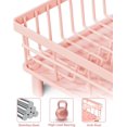 thumbnail image 2 of HELIAHOO Dish Drying Rack with Drain Board, Drying Rack Kitchen, 360° Rotatable Drain Spout, Saving-Space Stainless Steel Dish Drainers for Kitchen Counter, Pink AZ83-27561, 2 of 6