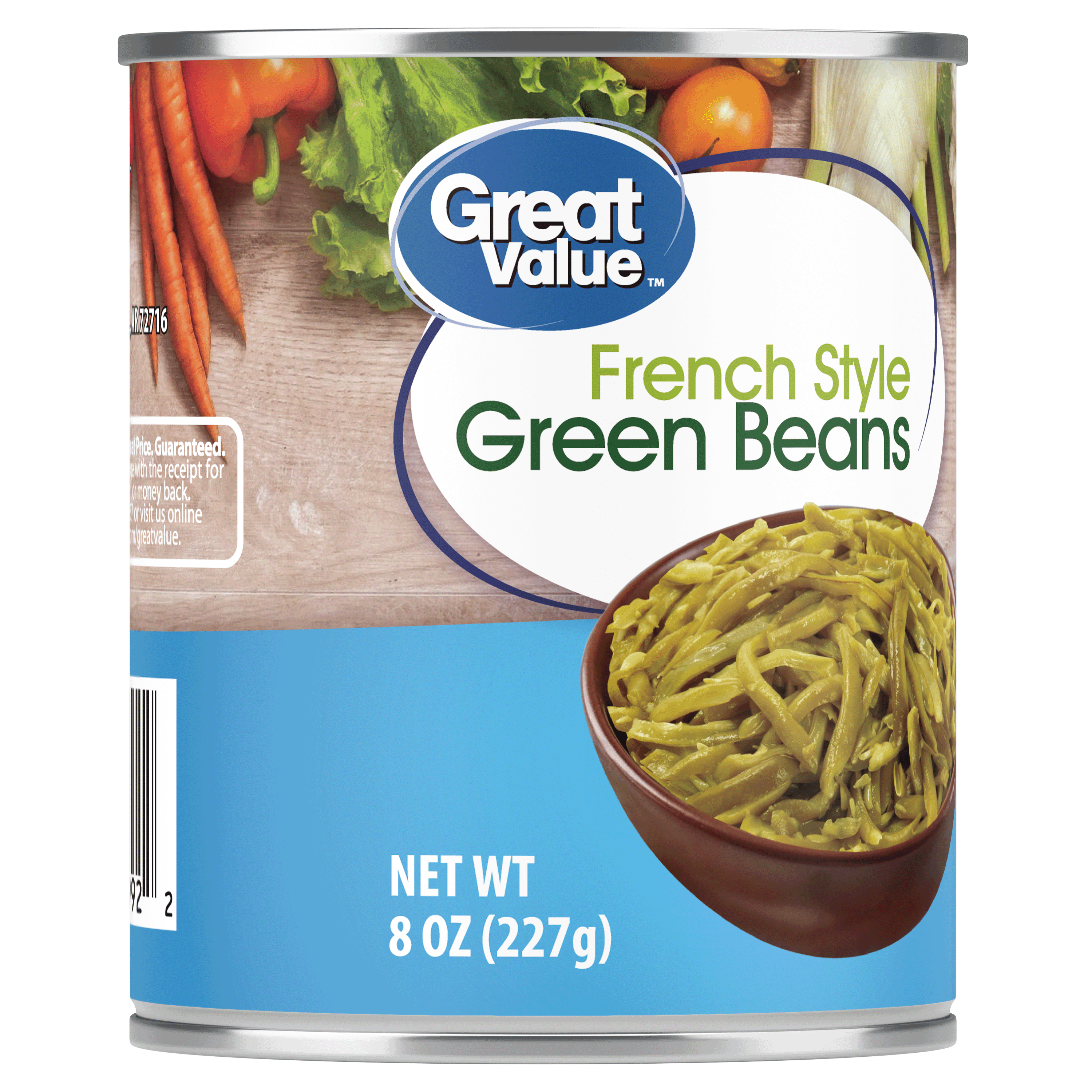 Great Value French Style Green Beans, 8 oz Can