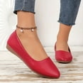 thumbnail image 2 of Eltusu Women Flat Shoes, Comfy Pointy Toe Casual Slip on Office Shoes Red Size 6.5, 2 of 6