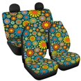 thumbnail image 6 of Xoenoiee Car Seat Covers for Front and Rear 4 PCS Set Vehicle Bucket Seat Cover Hippie Flowers Print Auto Seat Cover Split Rear Bench Seat Protector Universal Fit, 6 of 7