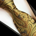 thumbnail image 3 of MENDENG Yellow 3.15" Adjustable Zipper Ties for Men Paisley Woven Fashion Zipper Neck Tie for Gifts, 3 of 5