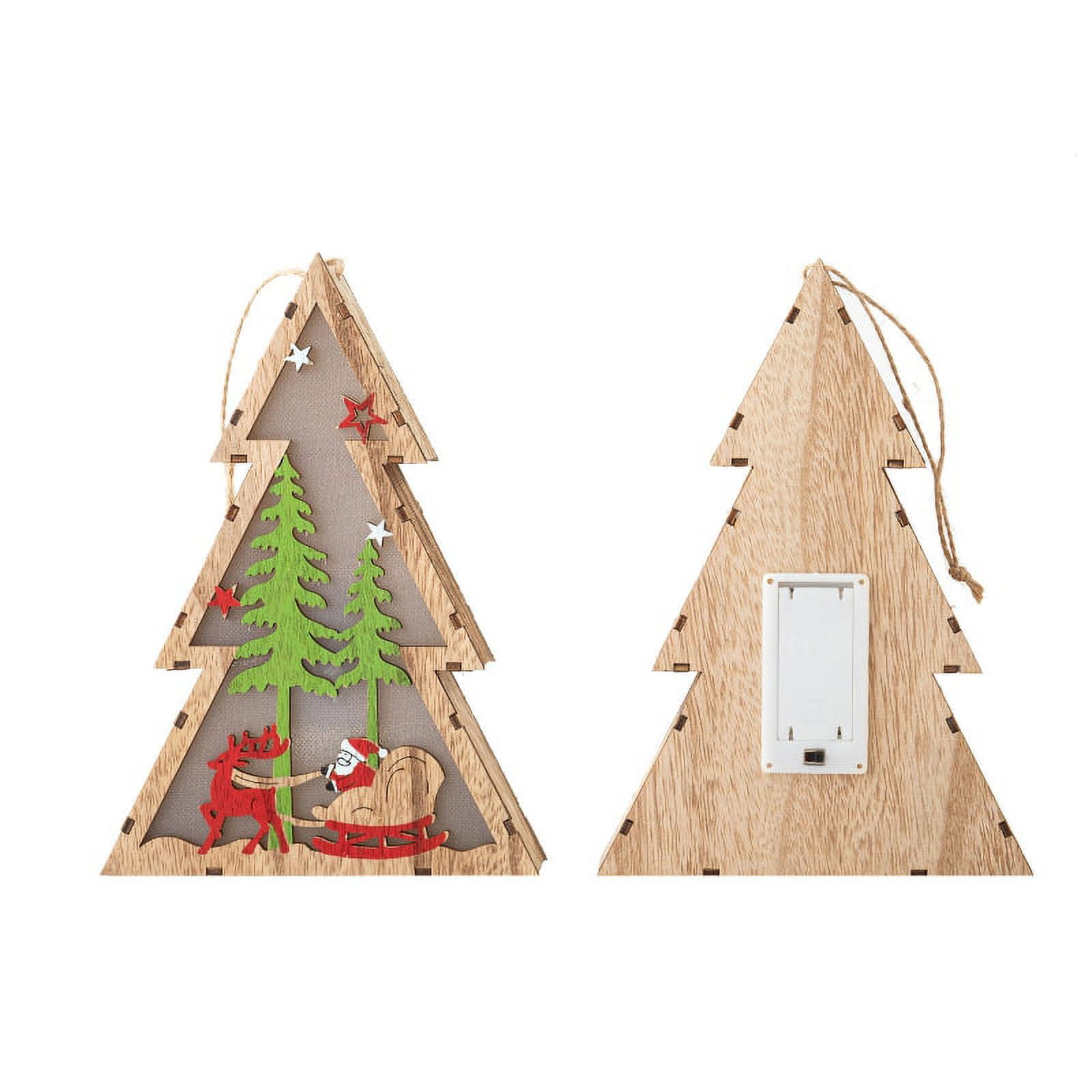  𝟮𝟰 𝗣𝗰𝘀 Christmas Tree Decorations Wooden Hanging