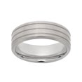thumbnail image 3 of Men's Titanium Multi-Finish Grooved Wedding Band – Mens Ring, 3 of 4