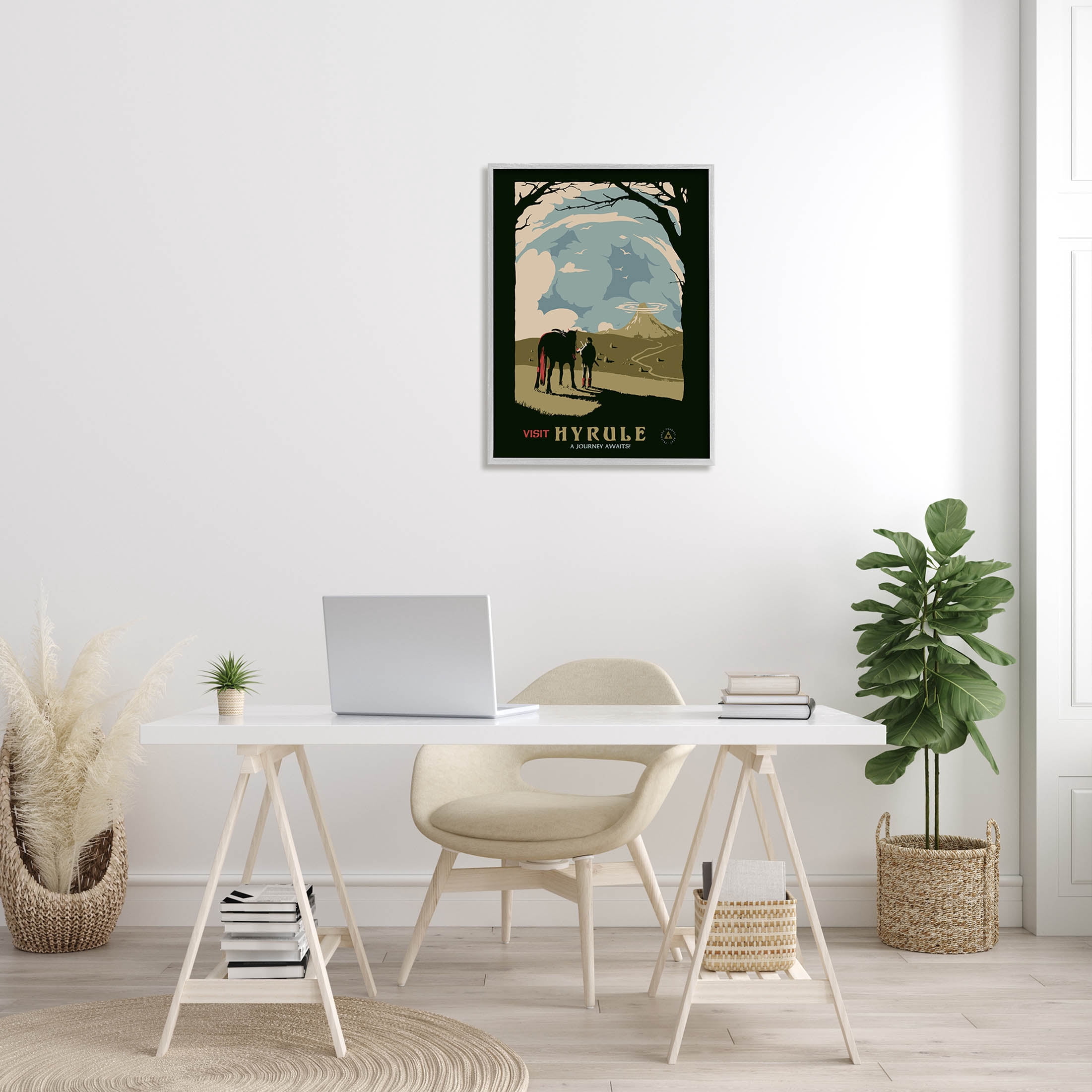 Stupell Industries Visit Hyrule Fantasy Wildlife Character Graphic Art Gray Framed Art Print Wall Art, Design by Matheus Lopes Castro