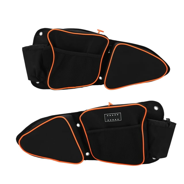 Front Door Organizer, Wear Side Door Storage Bag For Offroad UTV Black + Orange