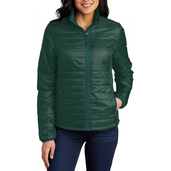 JustBlanks Womens Lightweight Packable Puffy Jacket Insulated Water Resistant with Stand Collar Full Sleeves