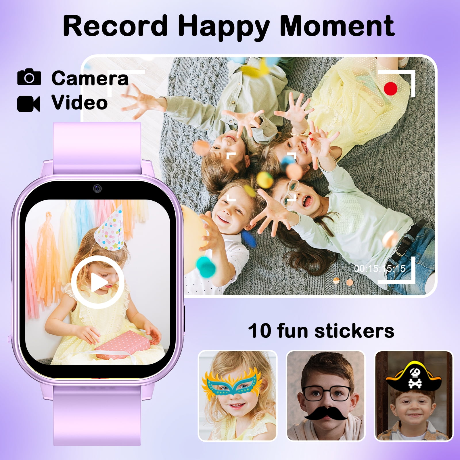 PTHTECHUS Smart Watch for Kids Toys Smartwatches for Boys and Girls with 22 Games HD Camera Video Music Player Pedometer Study Cards Audiostory Habit Tracking Gift for 4-14 Ys