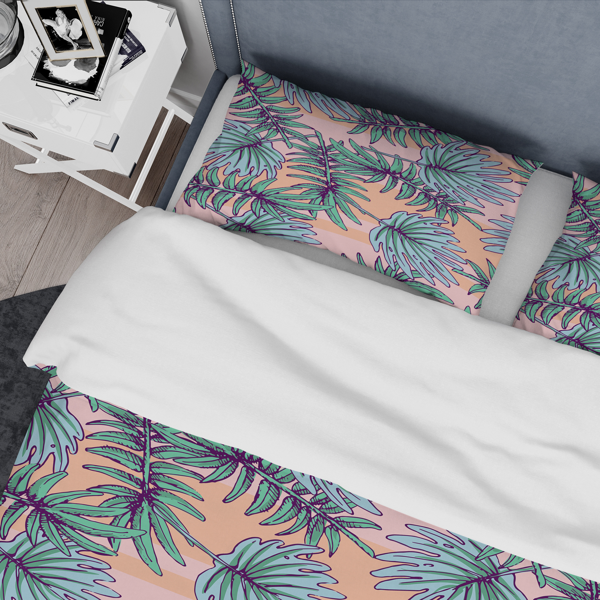 Designart 'Summer Colorful Hawaiian Pattern with Tropical Plants' Tropical Duvet Cover Set