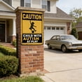 thumbnail image 3 of Reflective Outdoor Sign, Aluminum Safety Sign for Yard, Rust-proof Driveway Caution Sign, Humorous Slow Down Kids Playing Sign for Courtyard and Front Door, 3 of 6