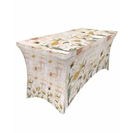 

Rustic Vintage Tulips Flowers Elastic Table Skirt Wedding Hotel Birthday Table Cover Buffet Table Tablecloth r
