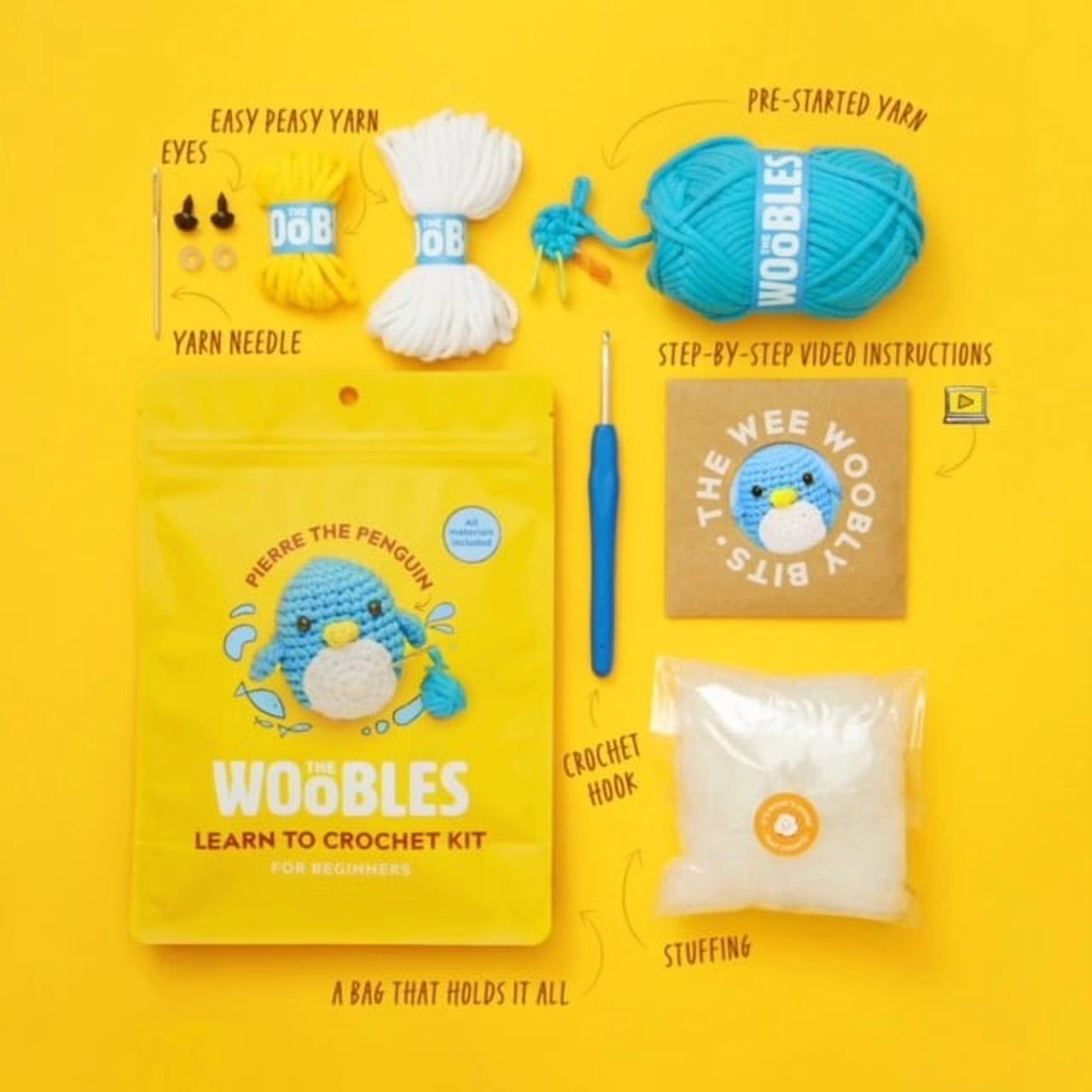 The Woobles Beginner Crochet Amigurumi Kit, Penguin photo 3