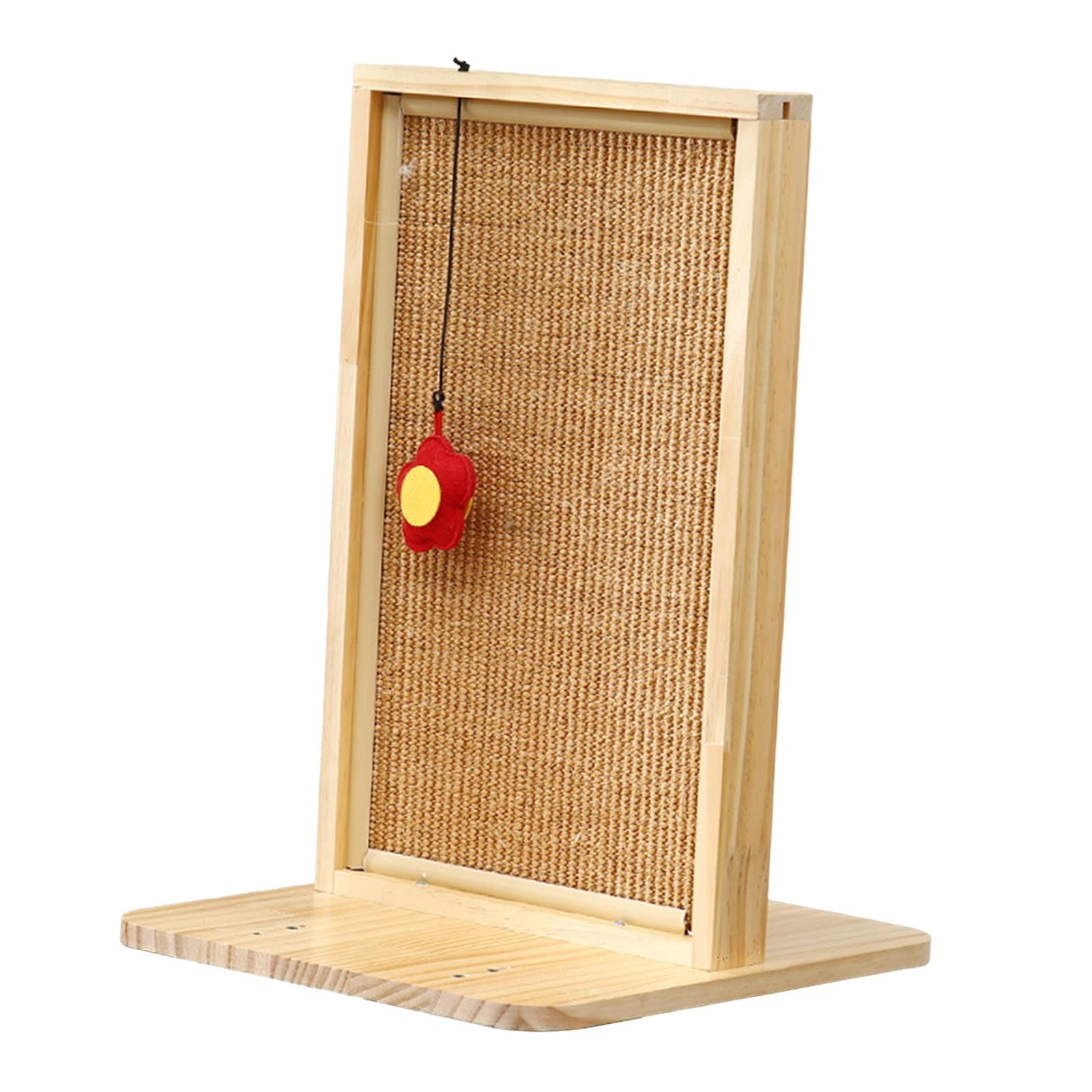 Bvdfgk Sisal Cat Scratching Post Board Wood Frame and Base Wear Resistant Durable Brown