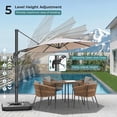 thumbnail image 3 of 10 Feet Patio Umbrella, Outdoor Cantilever Round Umbrella with Creative Swivel Handle and Easy Tilt, Windproof Offset Umbrella with 360° Rotation Patio Umbrellas for Garden Backyard Pool, 3 of 8