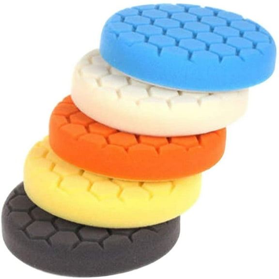 7 inch Polishing Pads, 5 Pack Buffing Pads Sponge Waxing Drill Pads Compound Auto Car Foam Polisher Pads