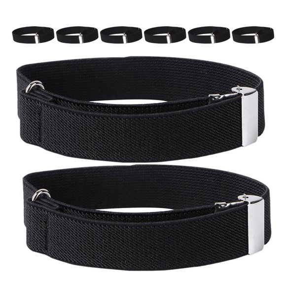 IFANLANDOR 4Pairs Elastic Sleeve Garters for Men Black Sleeves Retention for Leisure Activities