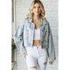 thumbnail image 5 of Chaqueta vaquera con agujeros para mujer, abrigo con empalme de diamantes de imitación y borlas, ropa de calle de manga larga, Tops cortos de moda coreana para primavera y otoño 2023 Cl, 5 of 5