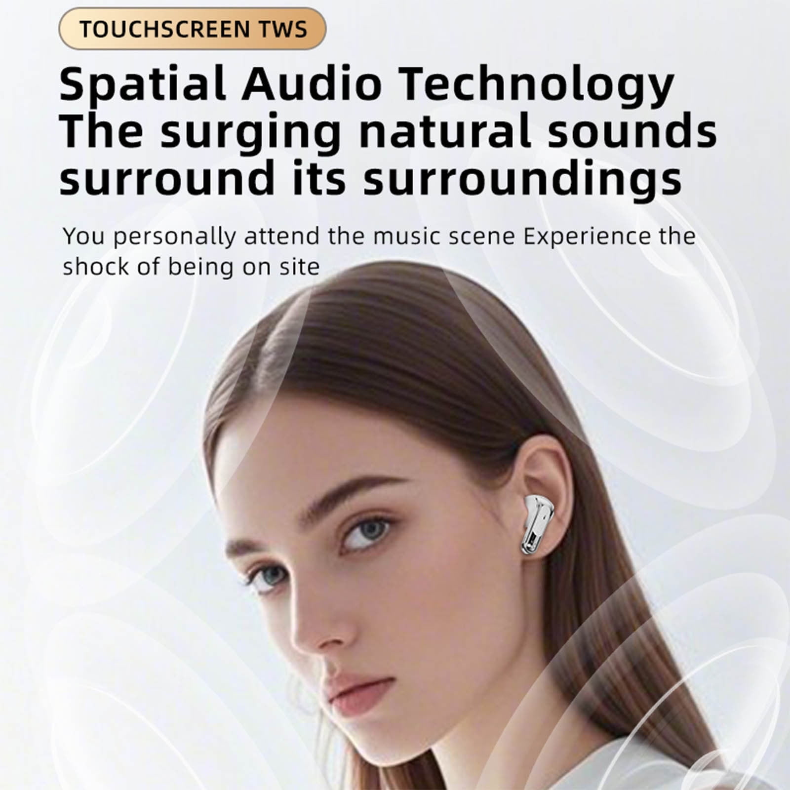 COM1950s Bluetooth Earbuds for Couples,4 in 1 Wireless Earphones with Smart Touch Screen,Noise Canceling,Bluetooth 5.4,Long Battery Life,Dual Sharing,Hands-Free Calling